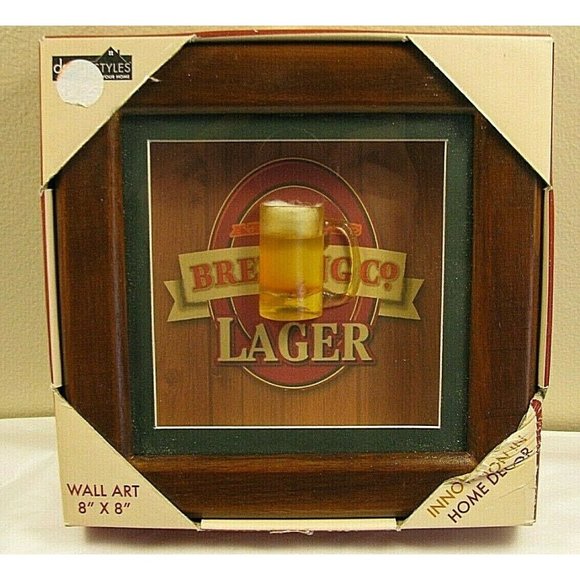 Atlantic Brewing Co Lager 8" X 8"  wall shadow box - Picture 1 of 5